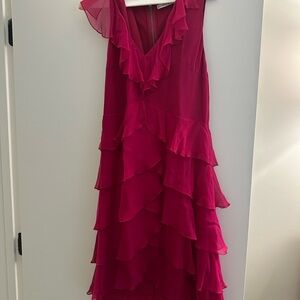 Alice and Olivia Elegant Pink Ruffled Dress